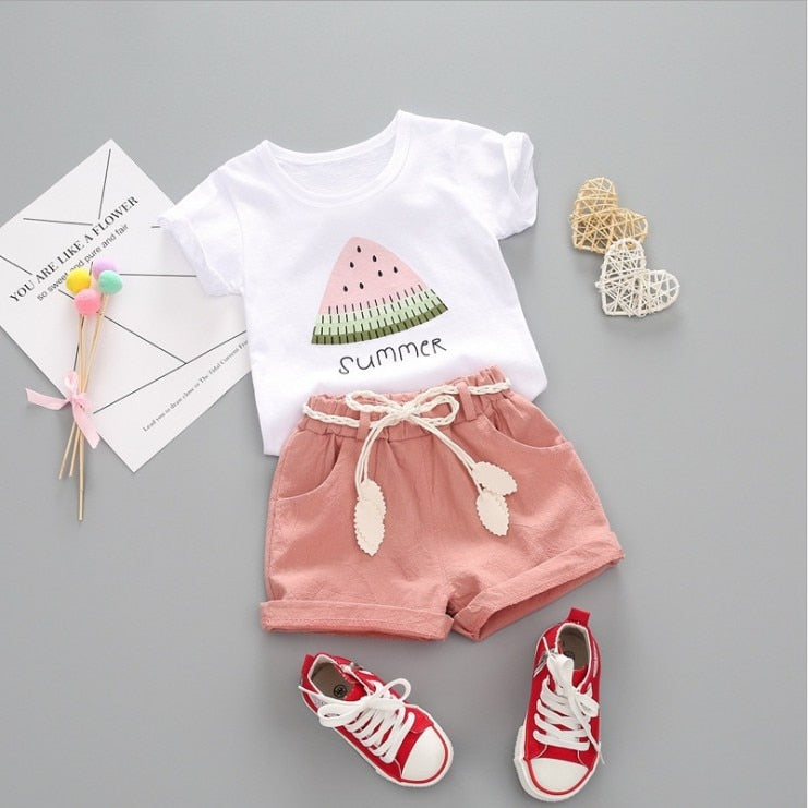BibiCola summer girls clothing 2pcs set