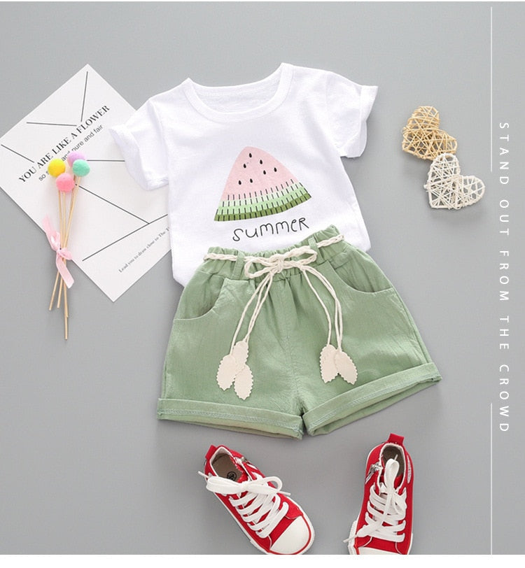 BibiCola summer girls clothing 2pcs set