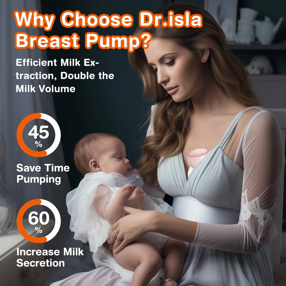 Dr. Isla Wireless Breast Pump With night light