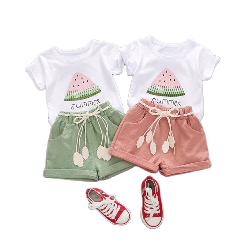 BibiCola summer girls clothing 2pcs set
