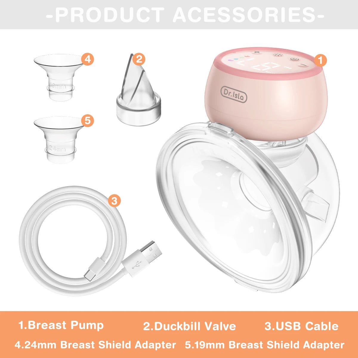 Dr. Isla Wireless Breast Pump With night light
