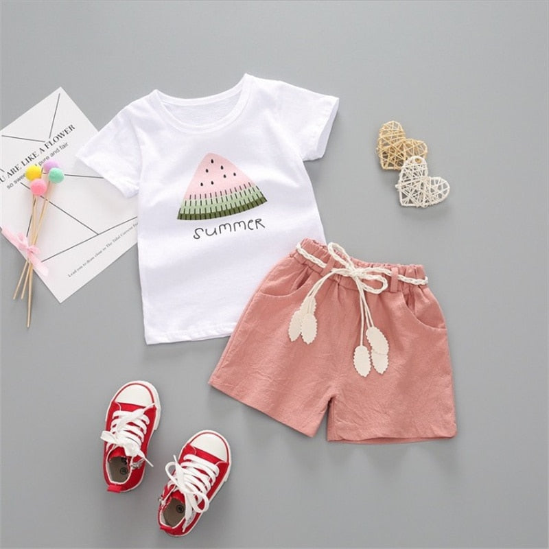 BibiCola summer girls clothing 2pcs set