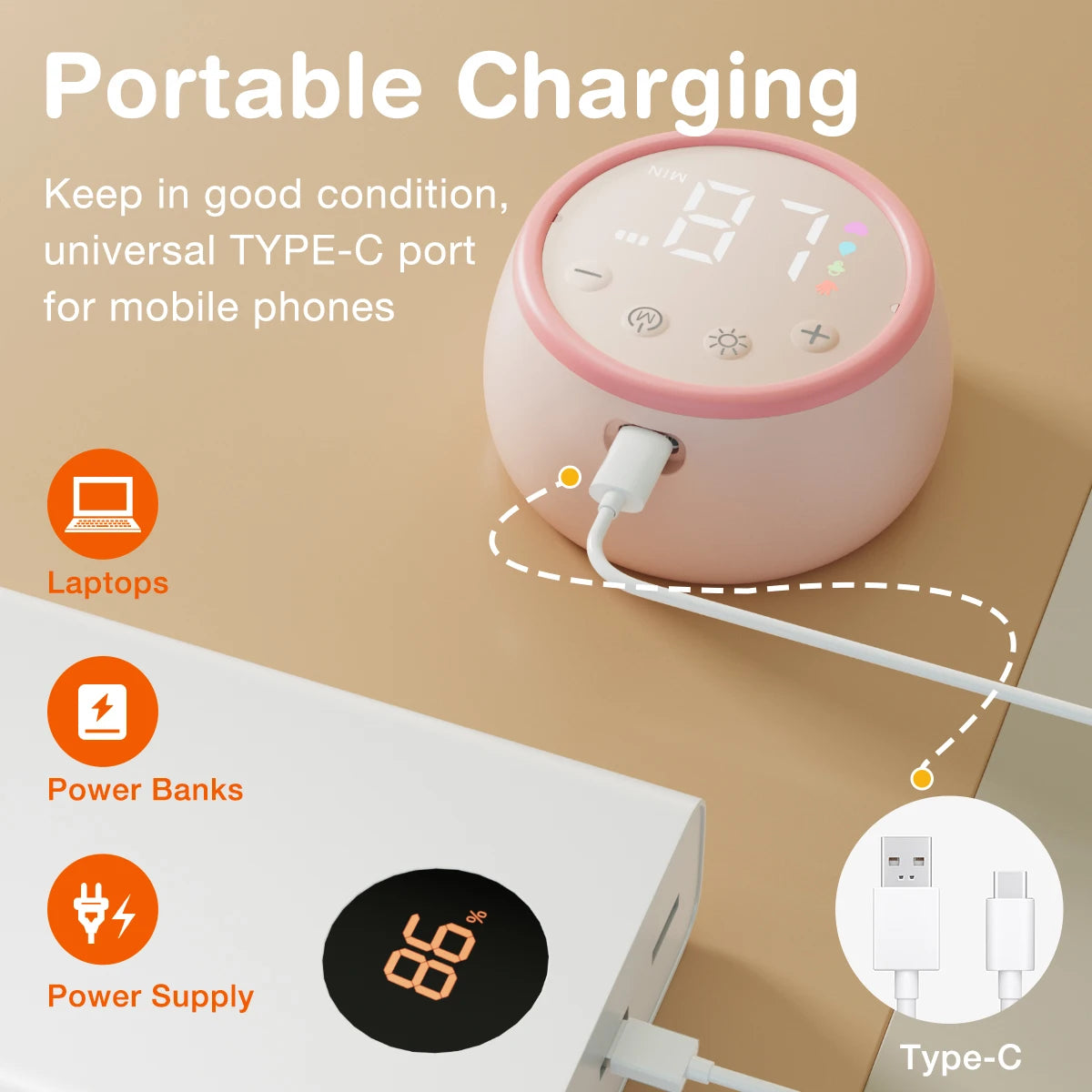 Dr. Isla Wireless Breast Pump With night light