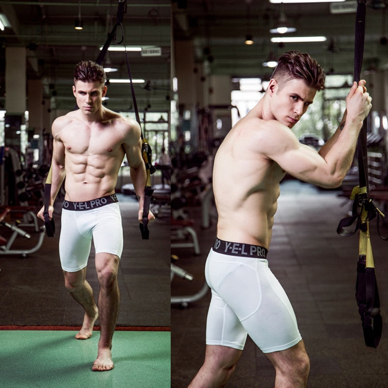 Men Compression Shorts. Sportswear Underwear is made with stretchy, breathable material. Also have six areas of comfortability. - twobusybodies