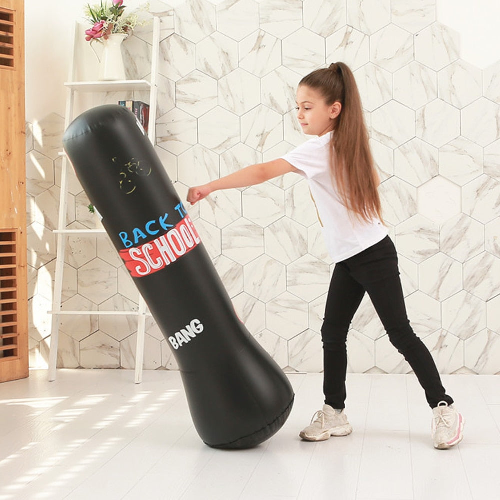1.2/1.6M Inflatable Boxing Punching Bag for Adults/Children alike. Sandbag, Column Target, and a Stress Reliever. - twobusybodies