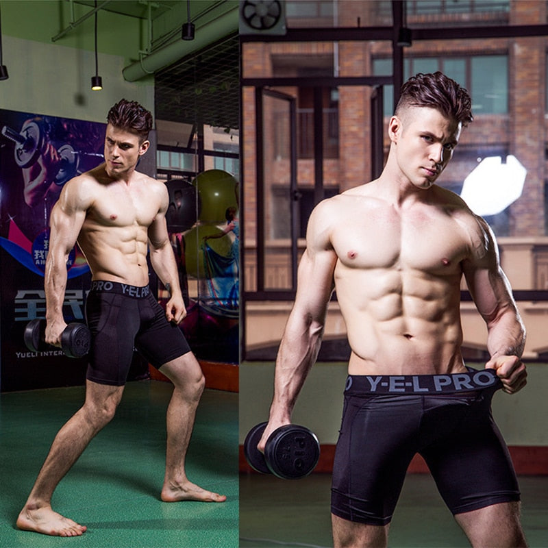 Men Compression Shorts. Sportswear Underwear is made with stretchy, breathable material. Also have six areas of comfortability. - twobusybodies