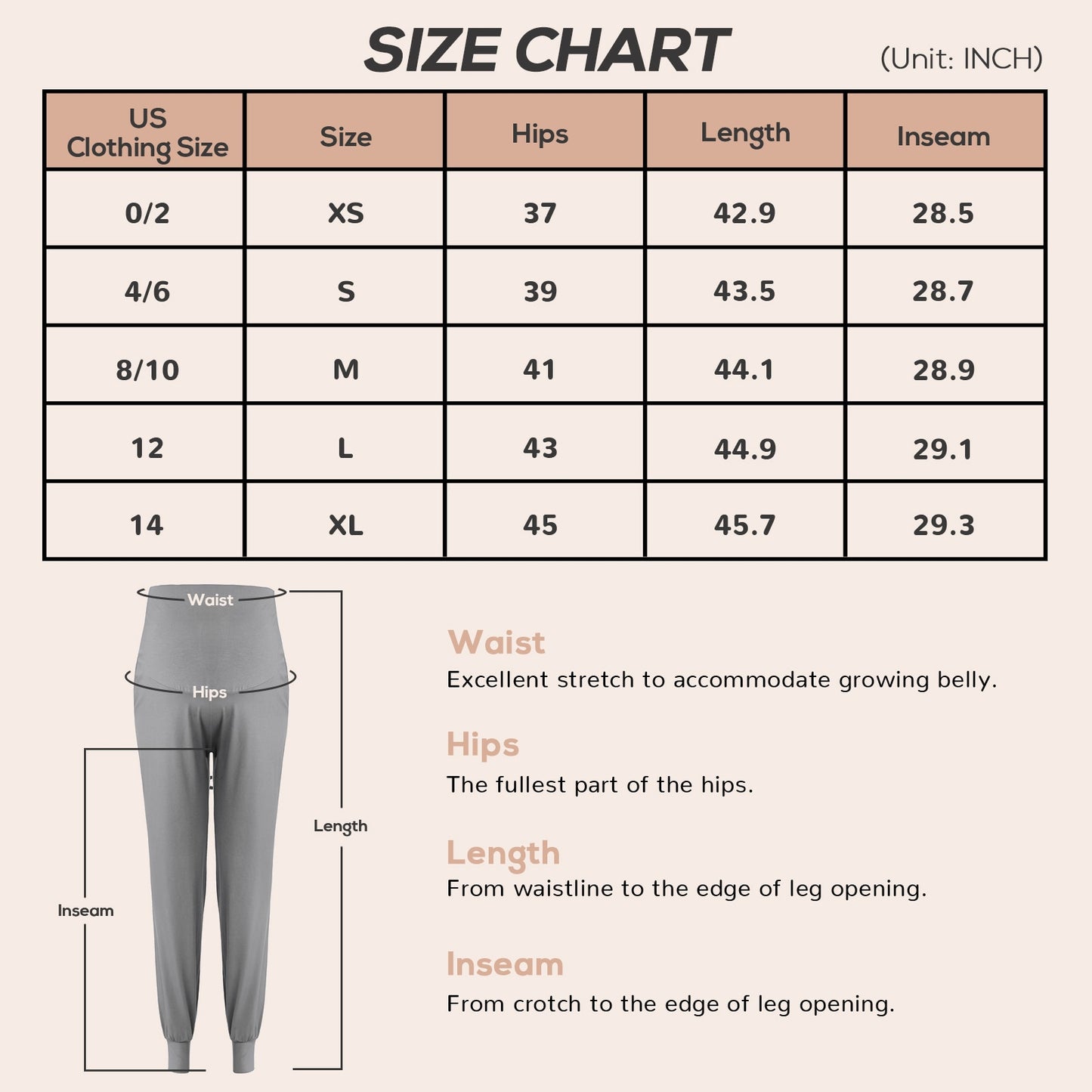 Momanda Maternity Workout Pants. With Pockets, Over Belly Support, Stretchy, Casual, Loose fit, and Soft. good for being active and also lounge wear. - twobusybodies