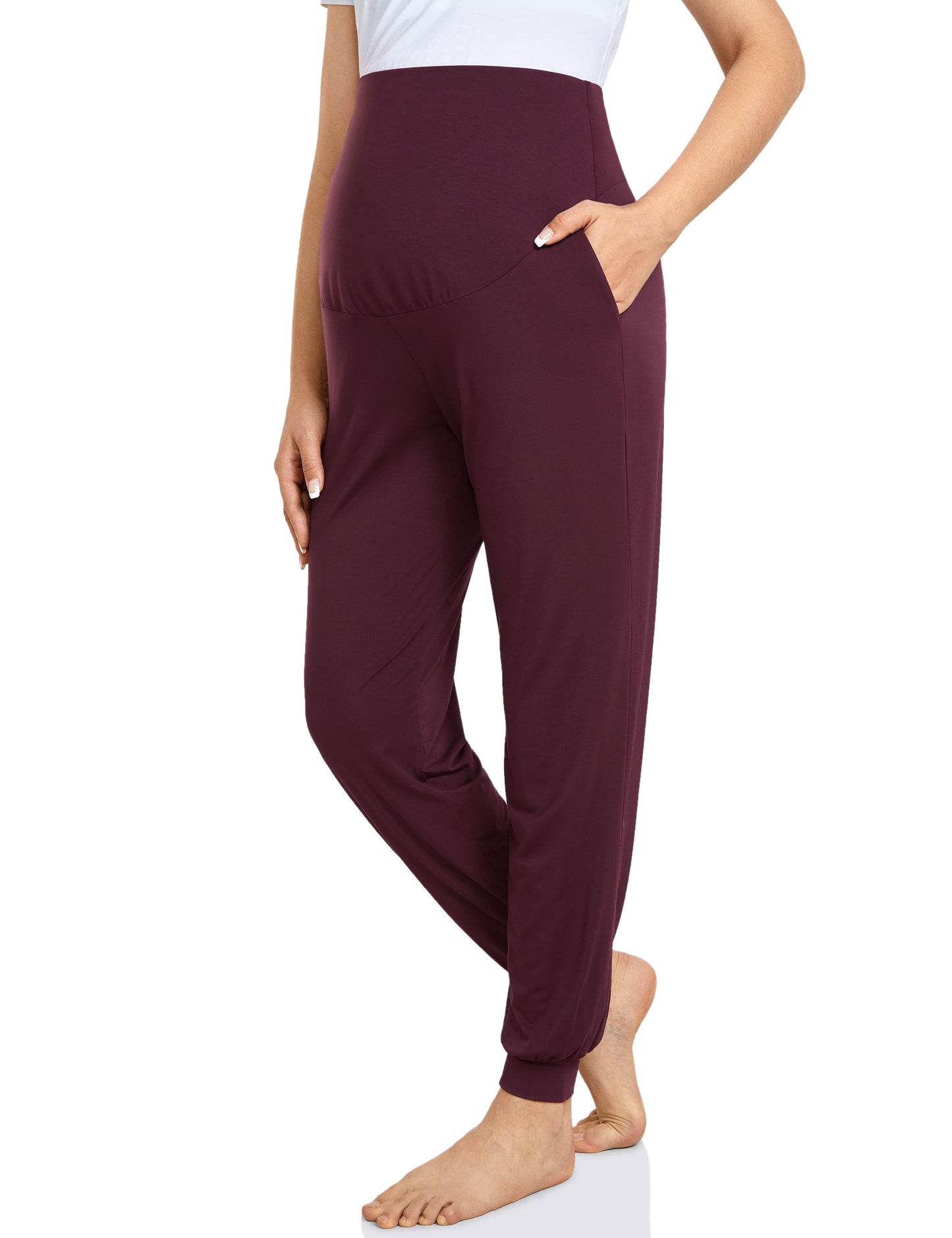 Momanda Maternity Workout Pants. With Pockets, Over Belly Support, Stretchy, Casual, Loose fit, and Soft. good for being active and also lounge wear. - twobusybodies
