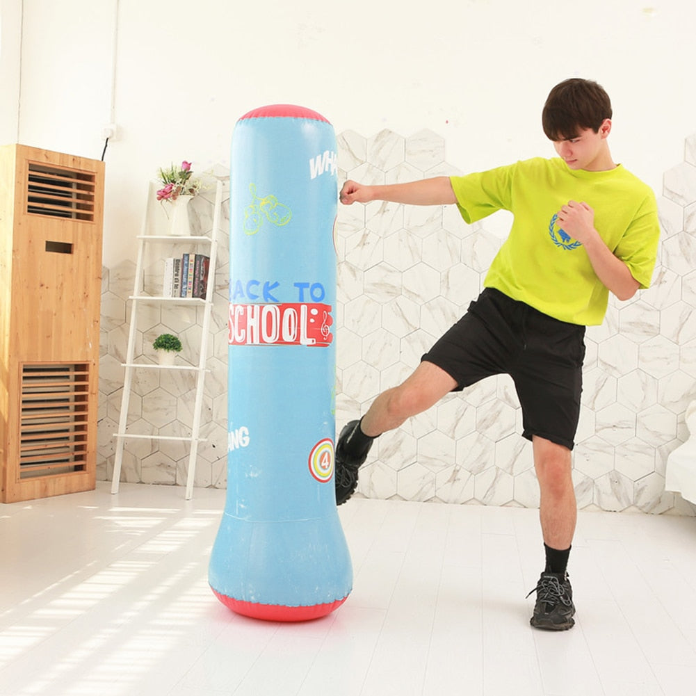 1.2/1.6M Inflatable Boxing Punching Bag for Adults/Children alike. Sandbag, Column Target, and a Stress Reliever. - twobusybodies