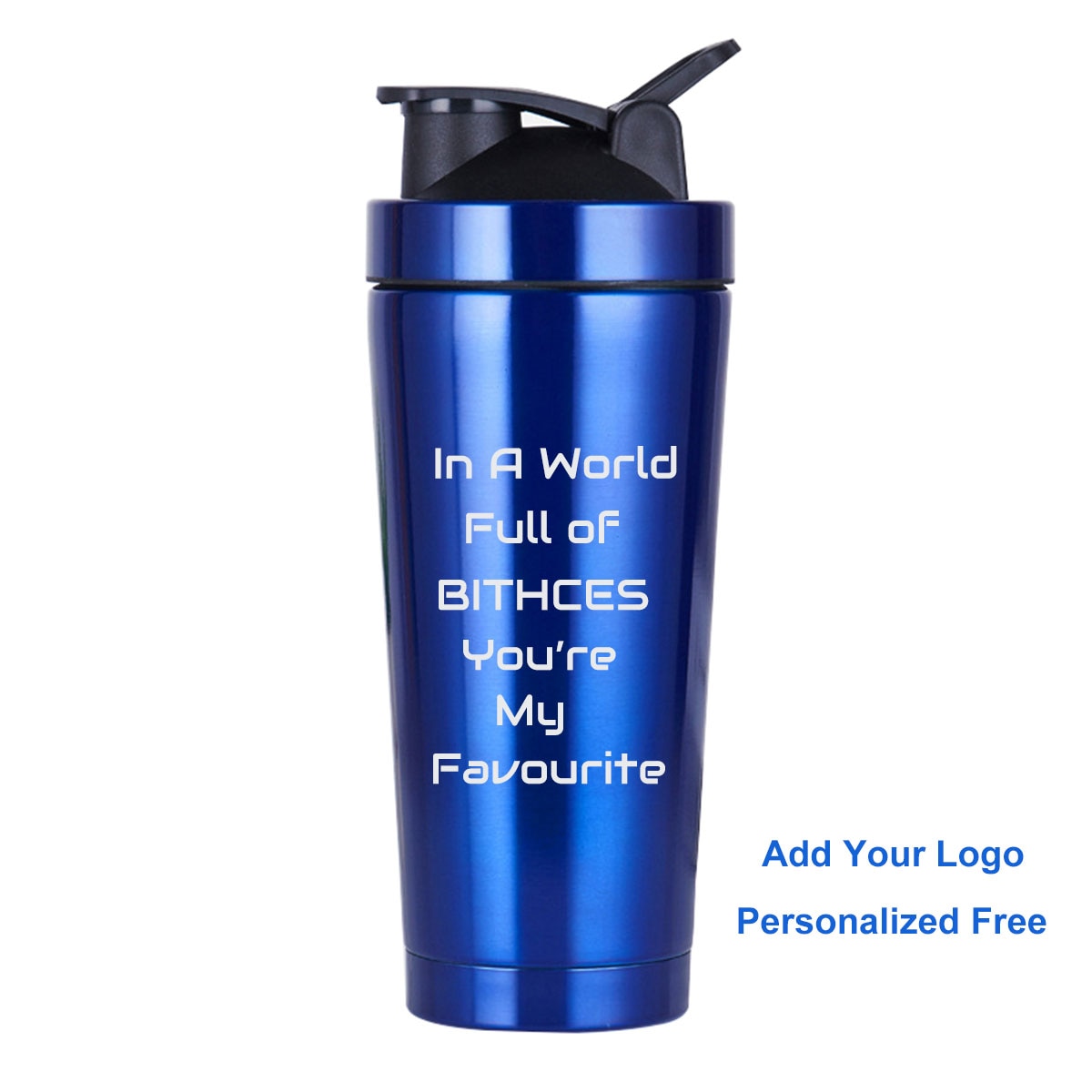 Protein Shaker Bottle. Can be a great Birthday Gift for a Friend, Bff , Customizable with a Name or Text of Your Choice. - twobusybodies