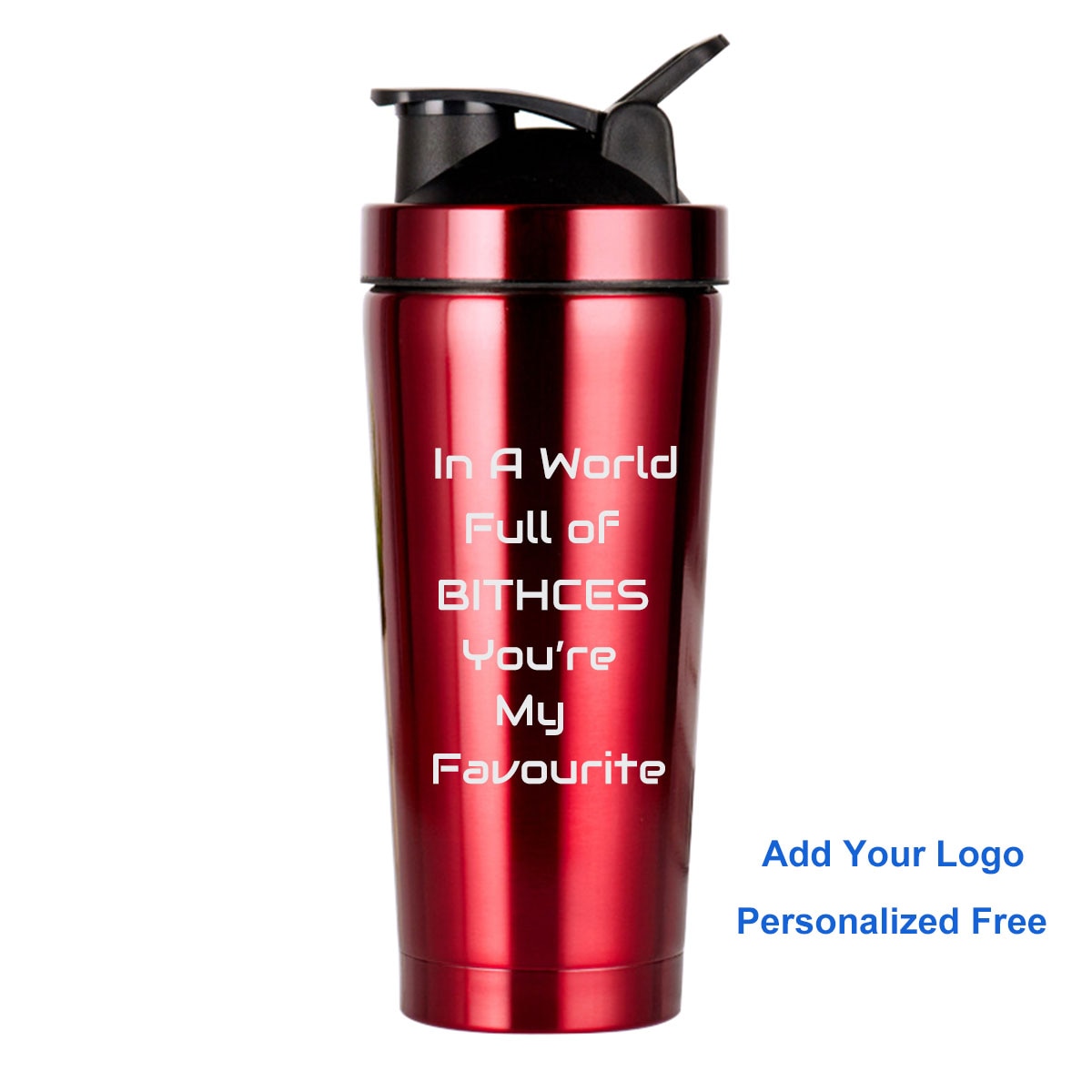 Protein Shaker Bottle. Can be a great Birthday Gift for a Friend, Bff , Customizable with a Name or Text of Your Choice. - twobusybodies