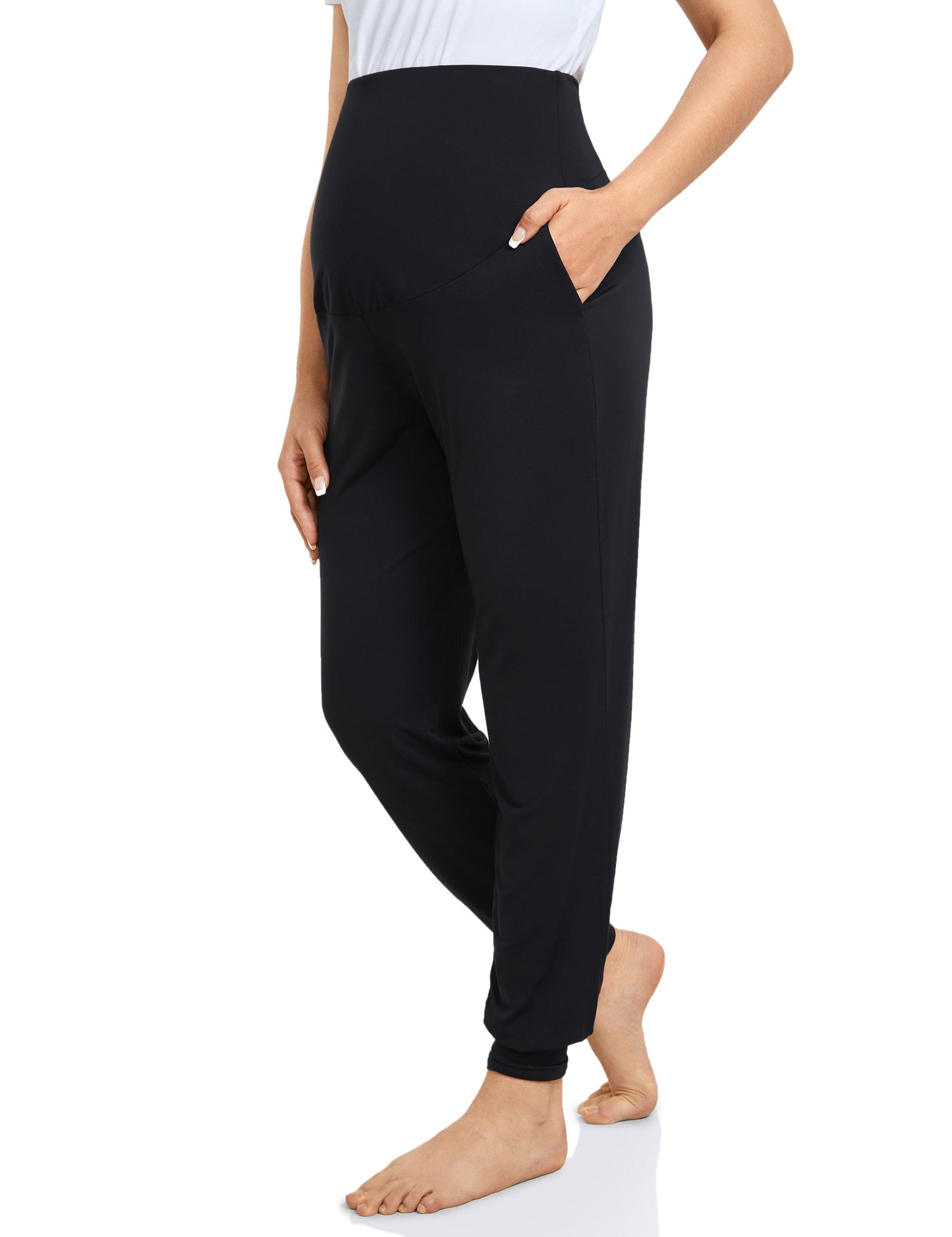 Momanda Maternity Workout Pants. With Pockets, Over Belly Support, Stretchy, Casual, Loose fit, and Soft. good for being active and also lounge wear. - twobusybodies