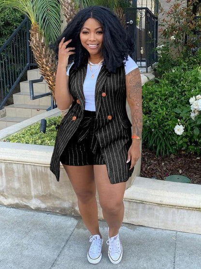LW Office Lady Stripped Two-Piece