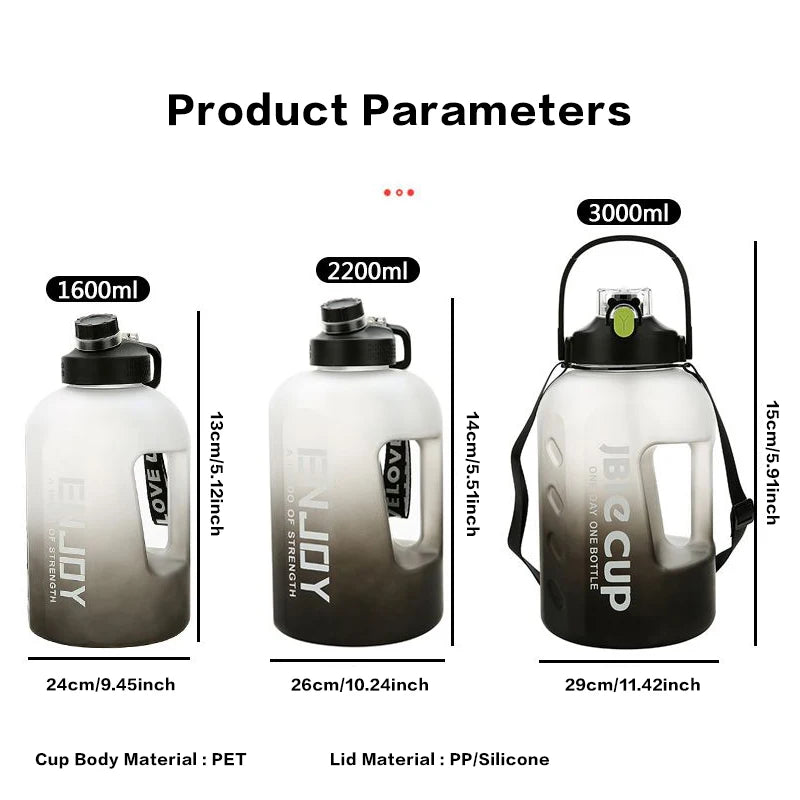 3 Liter Large Capacity Water Bottle
