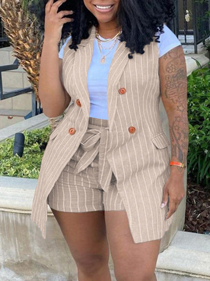 LW Office Lady Stripped Two-Piece