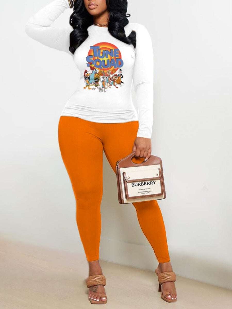 LW Plus Size Letter Print Pants Set