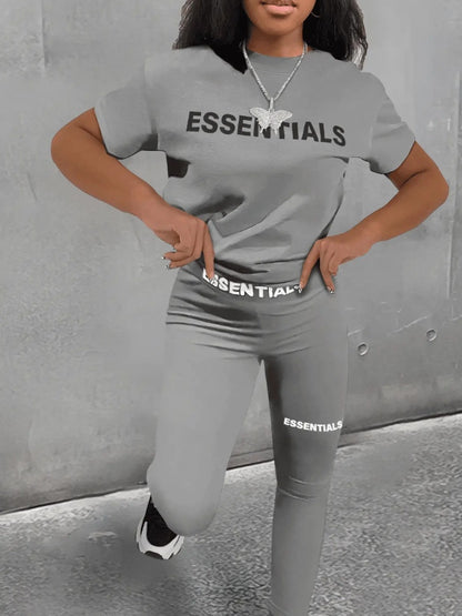 Essentials Letter Print 2PC Set