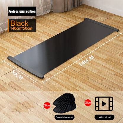 140/180/200cm Sports Fitness Glide Plate for Ice Hockey Roller Skating Leg Exercise Mat Leg Core Training Workout Board - twobusybodies