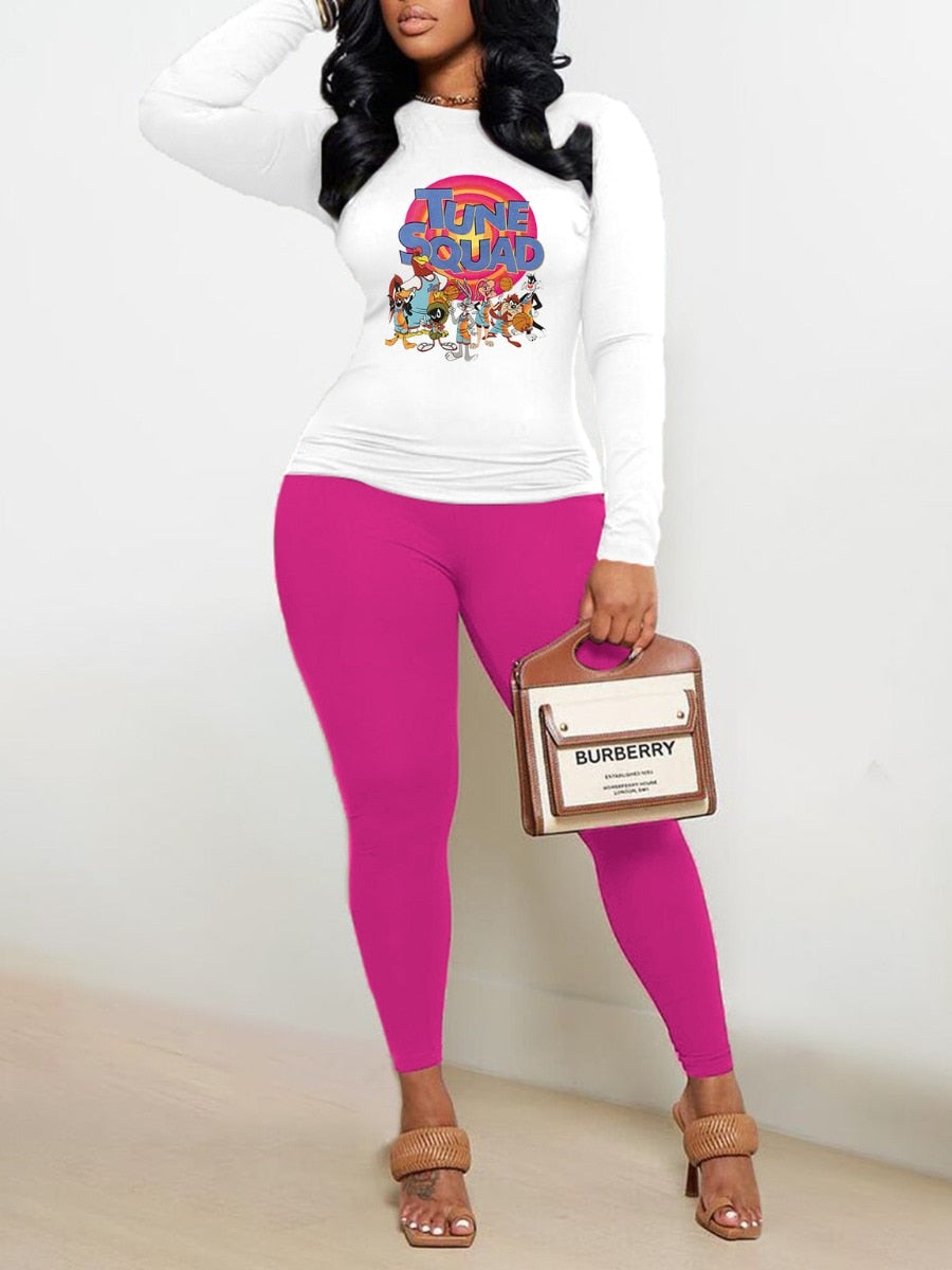 LW Plus Size Letter Print Pants Set