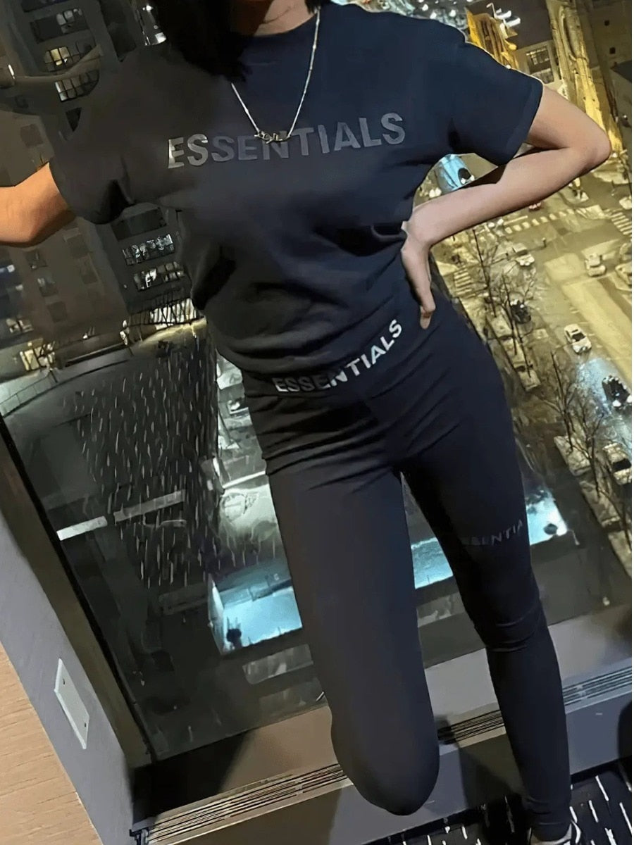 Essentials Letter Print 2PC Set