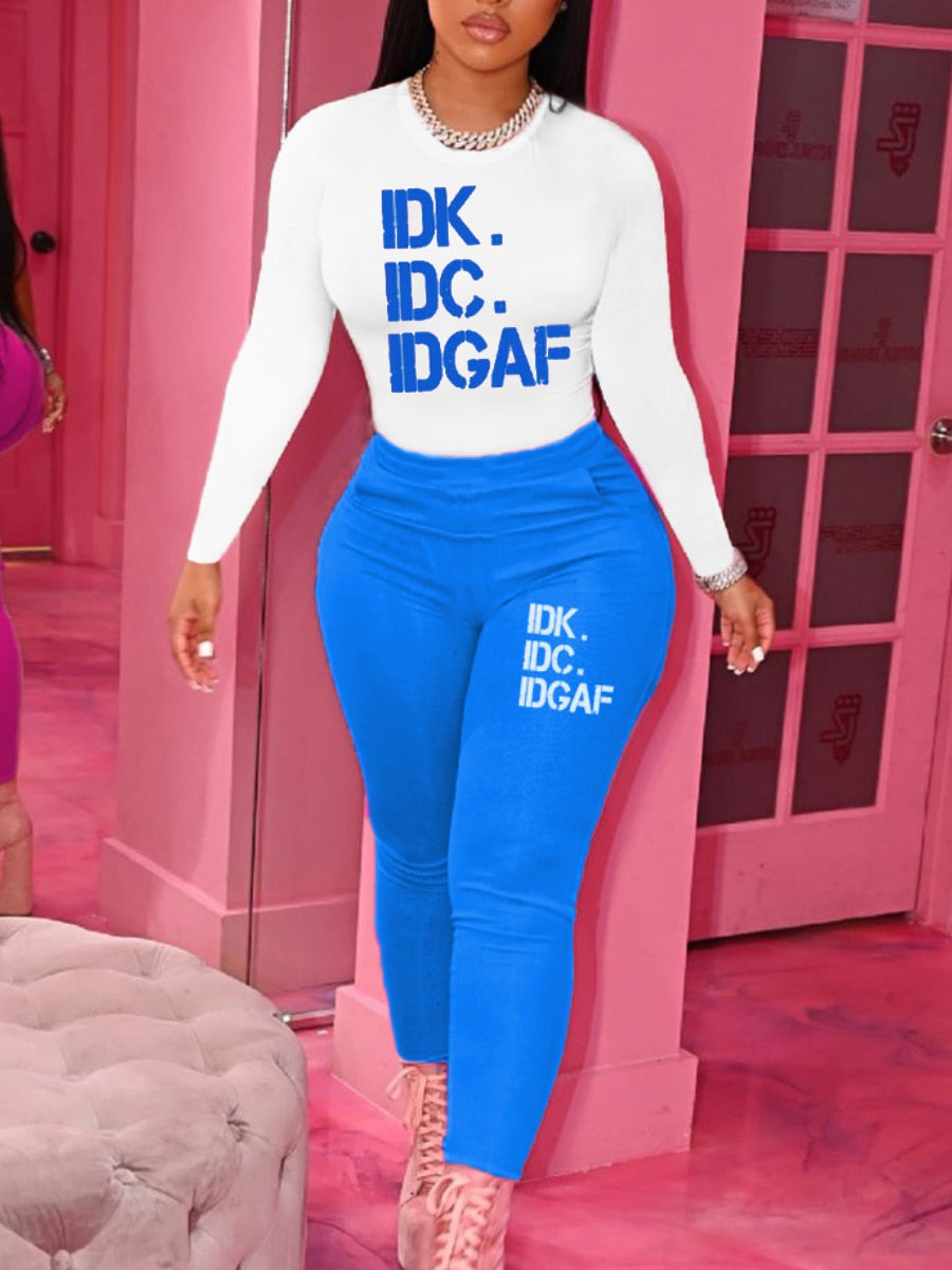 LW Plus Size Letter Print Pants Set